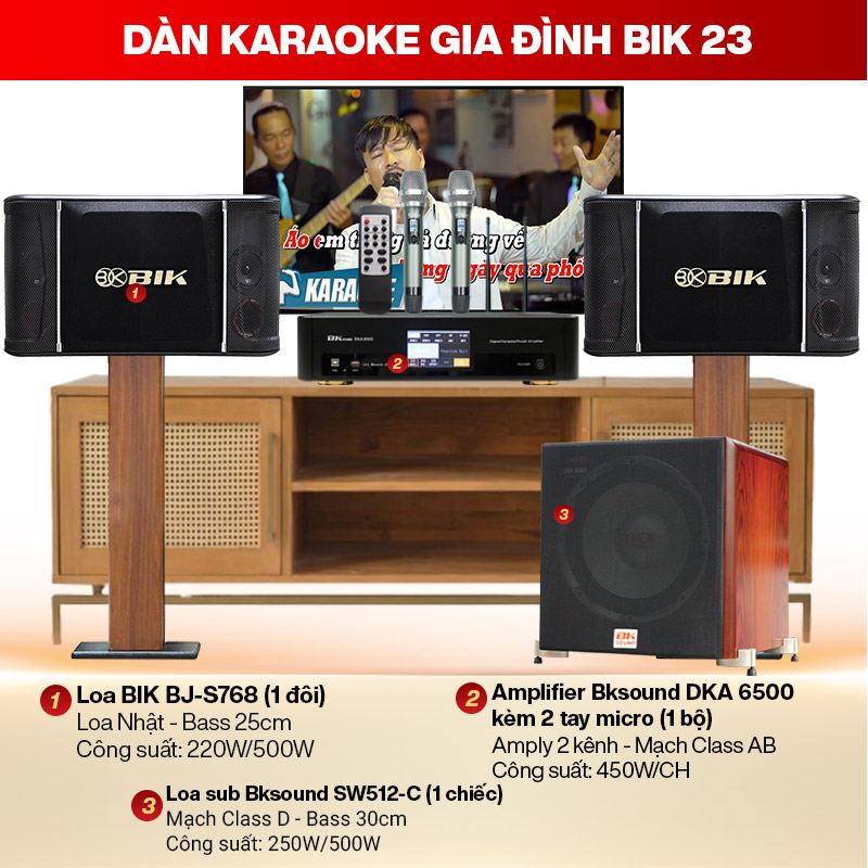 Dàn karaoke gia đình cao cấp BIK 23