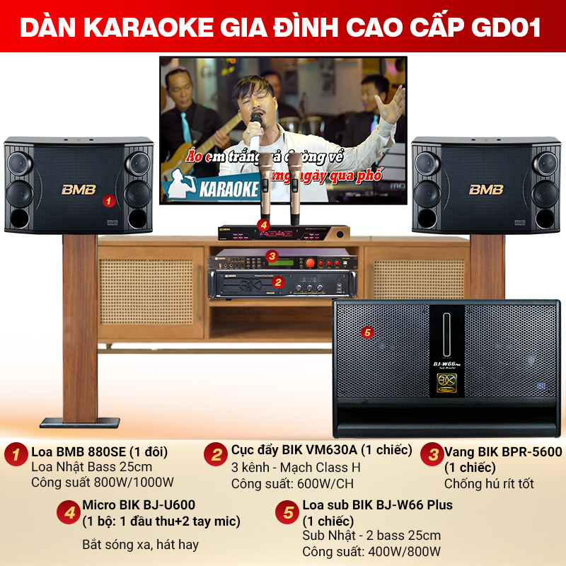 dàn karaoke gia đình cao cấp GD01