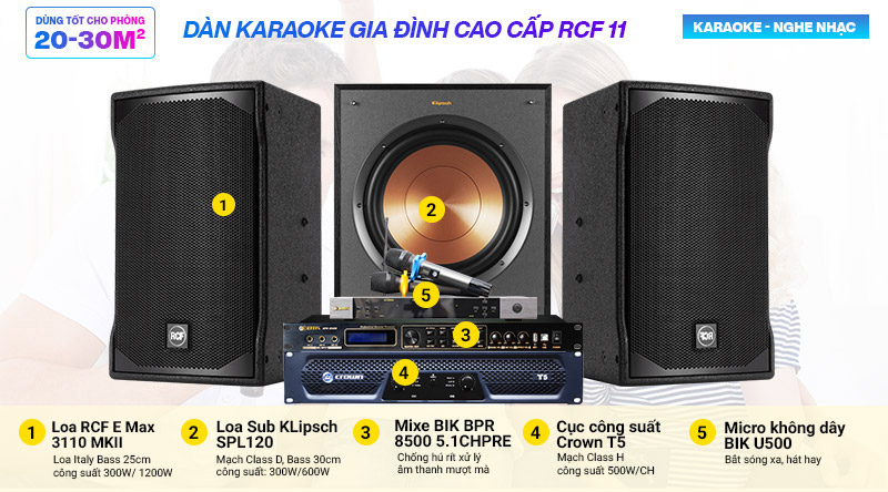 dàn karaoke gia đình cao cấp RCF 11