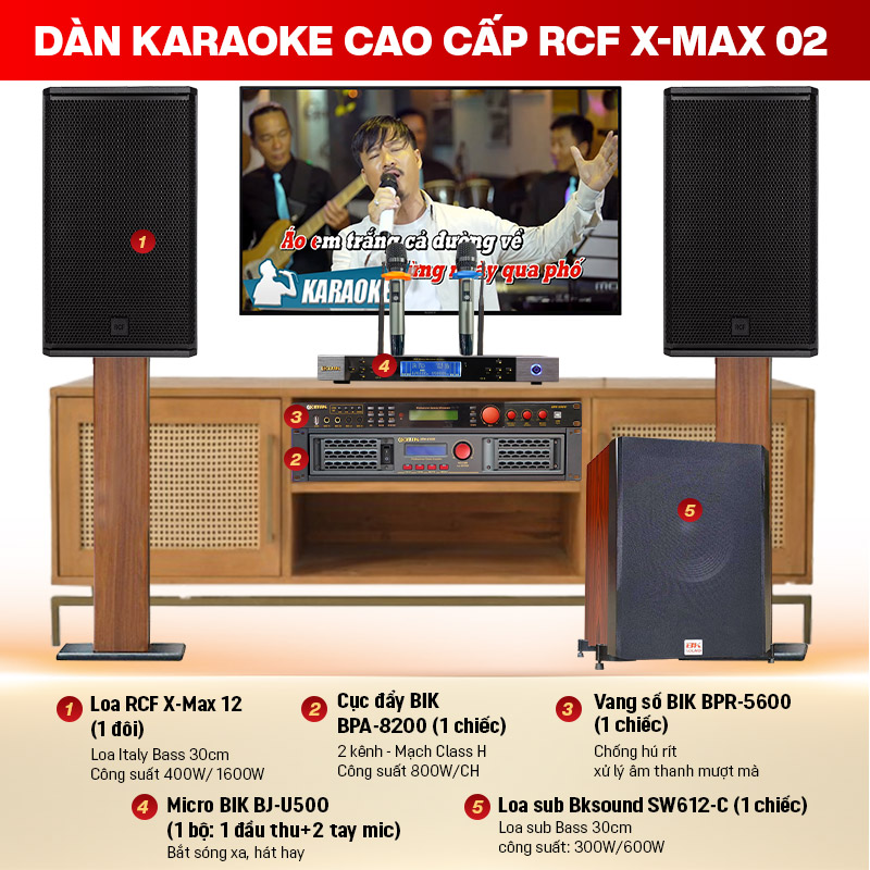 Dàn karaoke cao cấp RCF X-MAX 02