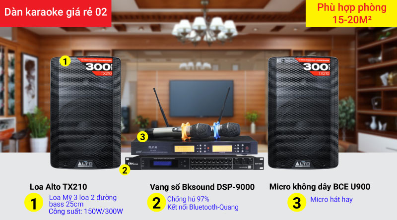 Dàn karaoke giá rẻ 02 chính hãng, cấu hình phù hợp