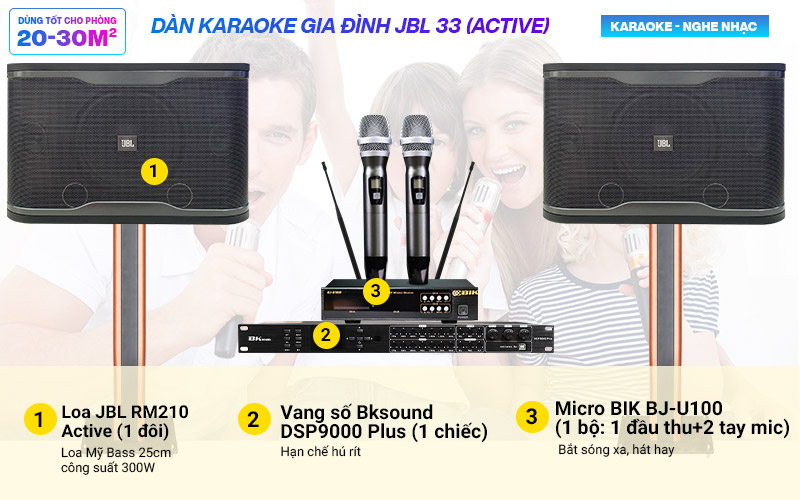 Dàn karaoke gia đình JBL 33 (Active - New 2022)