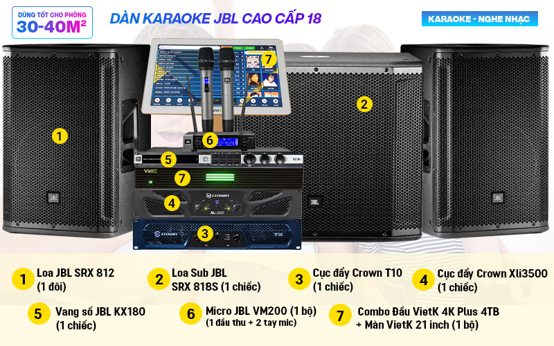 dàn karaoke JBL cao cấp 18