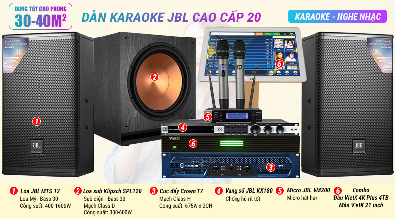 Dàn karaoke JBL cao cấp 20 (New 2021)