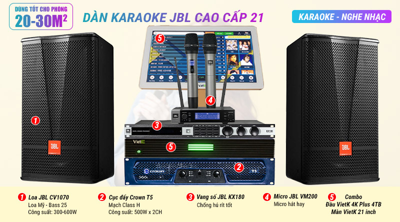 Dàn karaoke JBL cao cấp 21