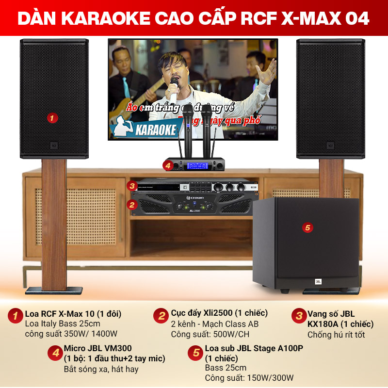 dàn karaoke cao cấp RCF X-MAX 04