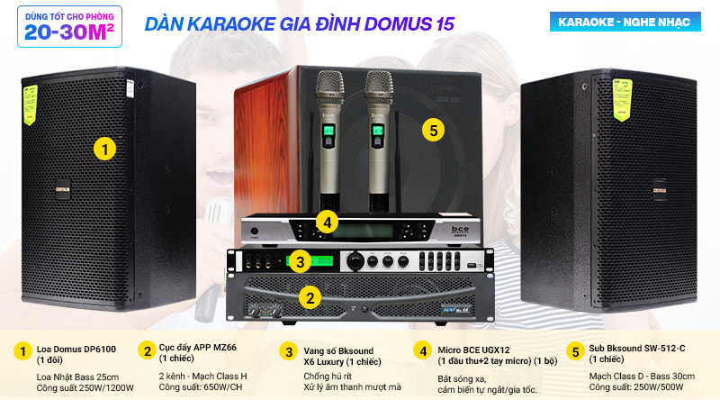 Dàn karaoke gia đình Domus 15