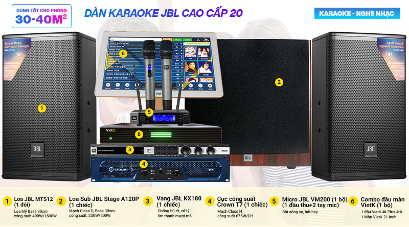 Dàn karaoke JBL cao cấp 20 