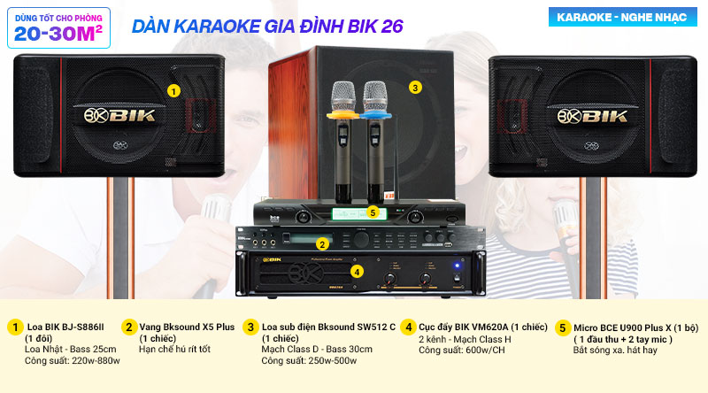 Dàn karaoke gia đình BIK26