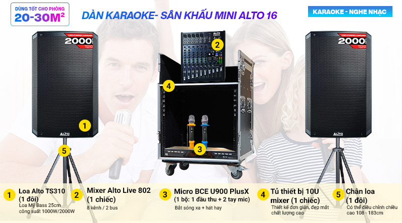 Dàn karaoke- Sân khấu Mini Alto 16 (Active)