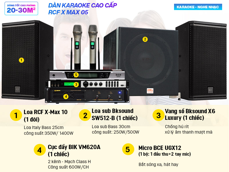 Dàn karaoke cao cấp RCF X-MAX 05