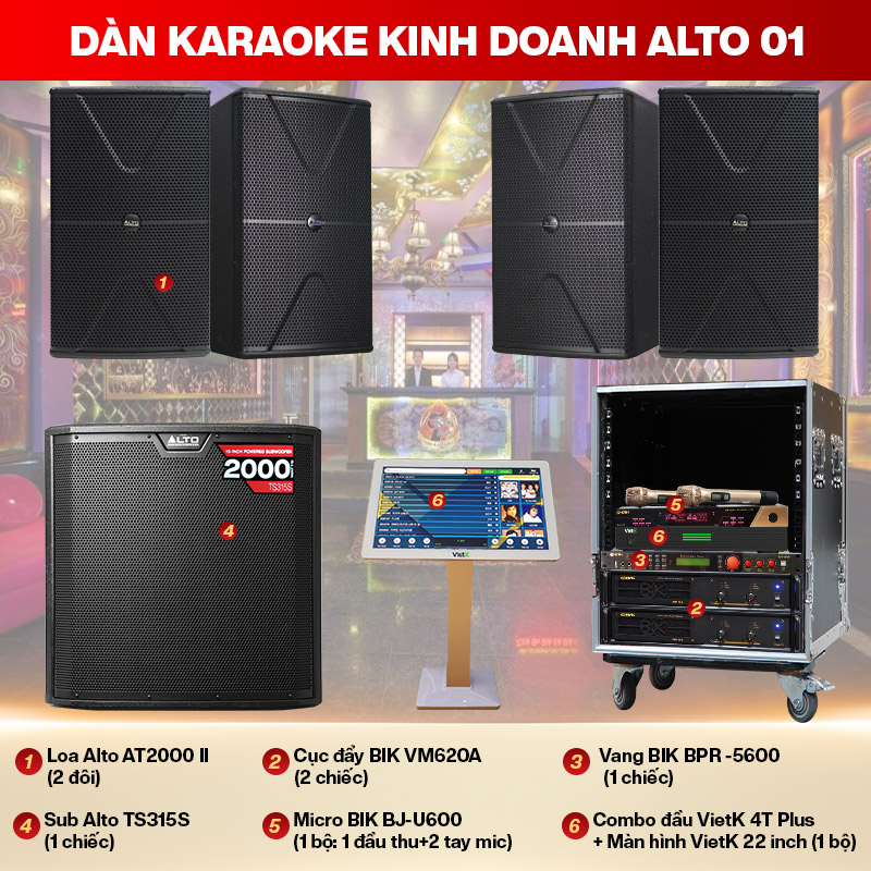 Dàn karaoke kinh doanh Alto 01