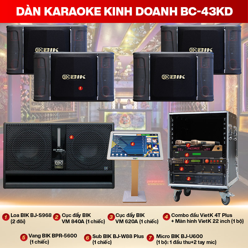 Dàn karaoke kinh doanh BC - 43KD