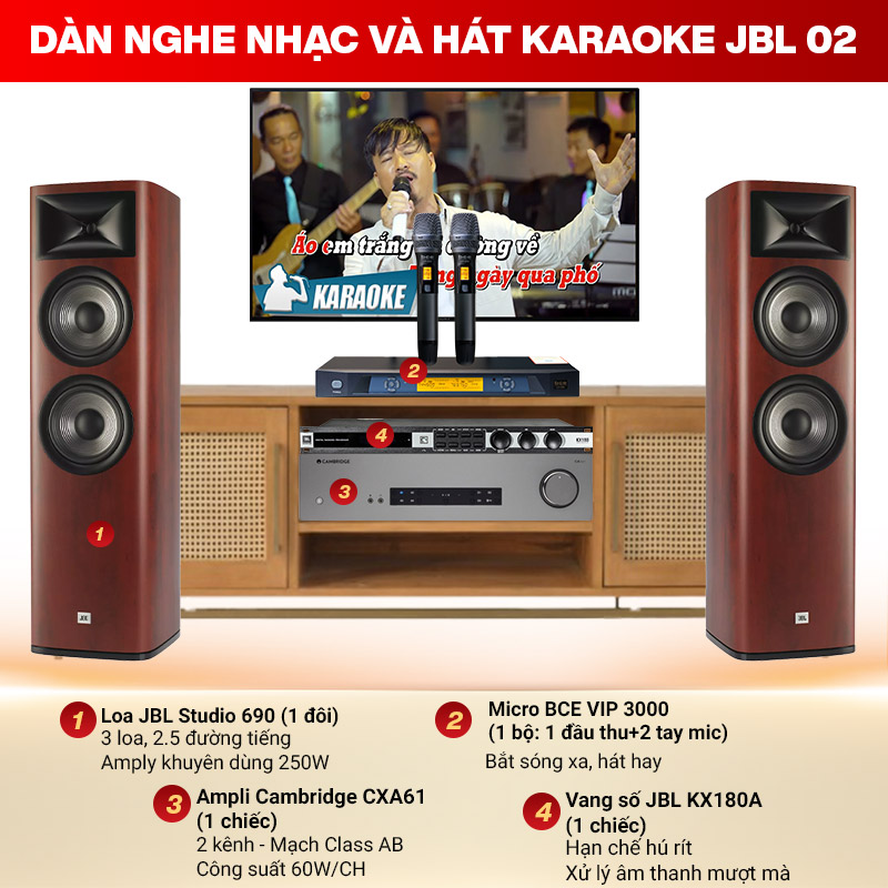Dàn nghe nhạc và hát karaoke JBL 02