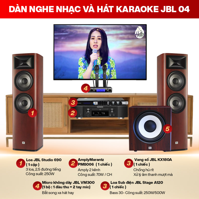 Dàn Nghe nhạc và Hát karaoke JBL 04