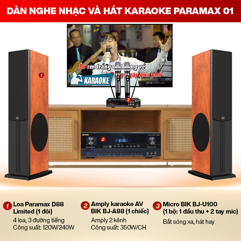 Dàn nghe nhạc và hát karaoke Paramax 01