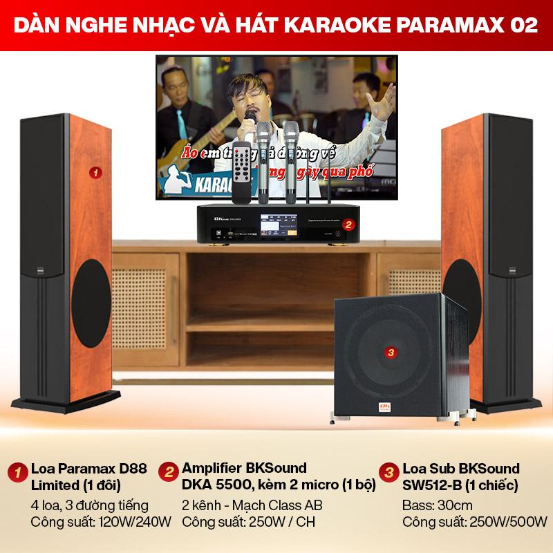 Dàn Nghe nhạc và Hát karaoke Paramax 02