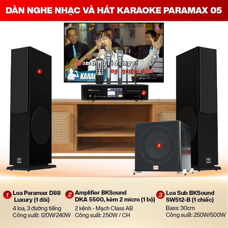 Dàn Nghe nhạc và Hát karaoke Paramax 05