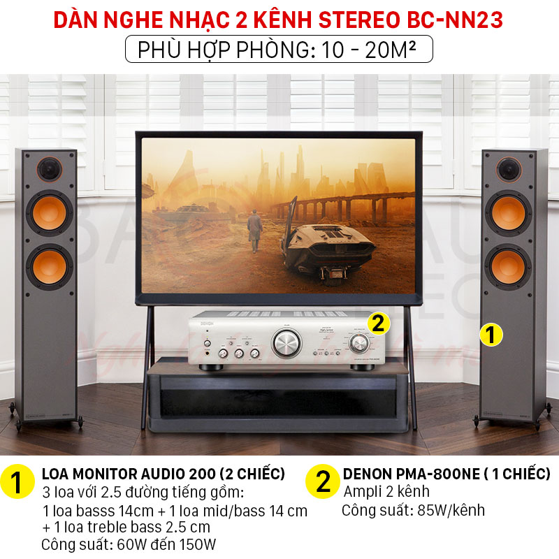Dàn nghe nhạc 2 kênh Stereo BC-NN23 chính hãng, giá tốt
