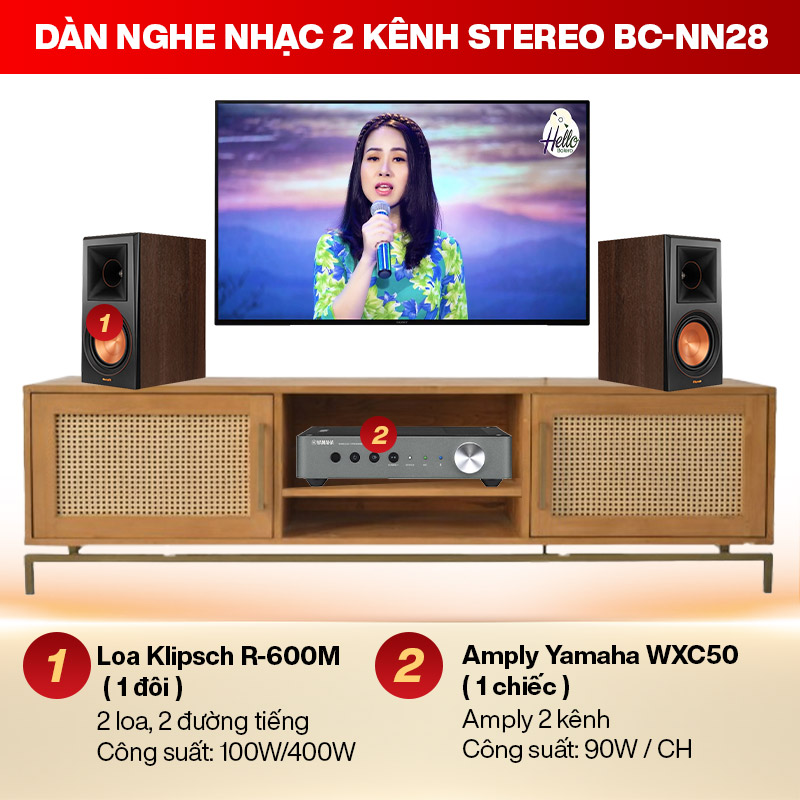 Dàn nghe nhạc 2 kênh Stereo BC-NN28 hiện đại, cao cấp
