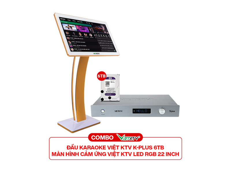Combo Đầu Việt KTV K-Plus 6T + Màn Việt KTV Led RGB 22 inch
