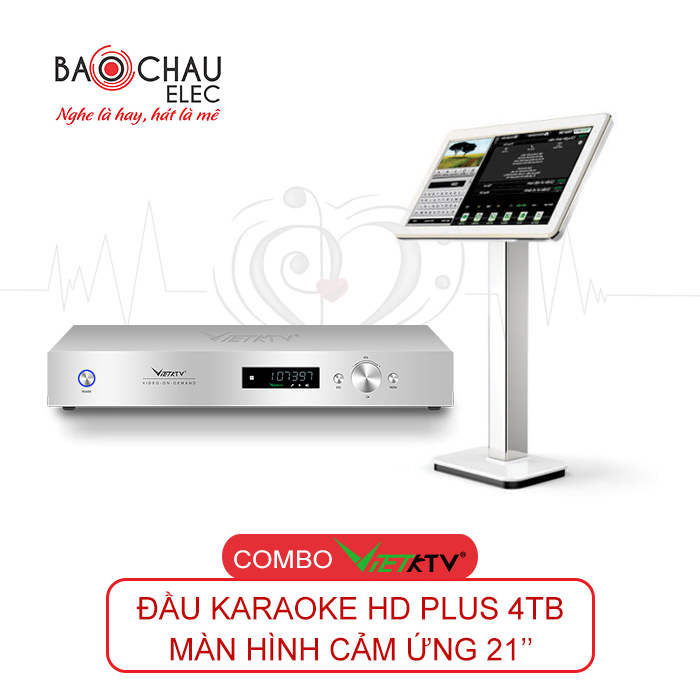 Combo Đầu VietKTV HD Plus 4TB + màn hình 21