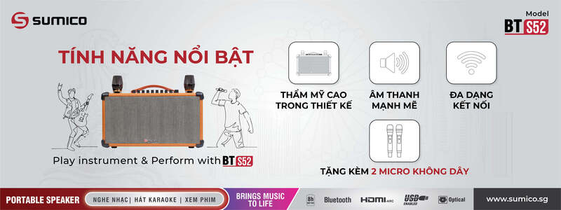 Loa karaoke xách tay Sumico BT-S52