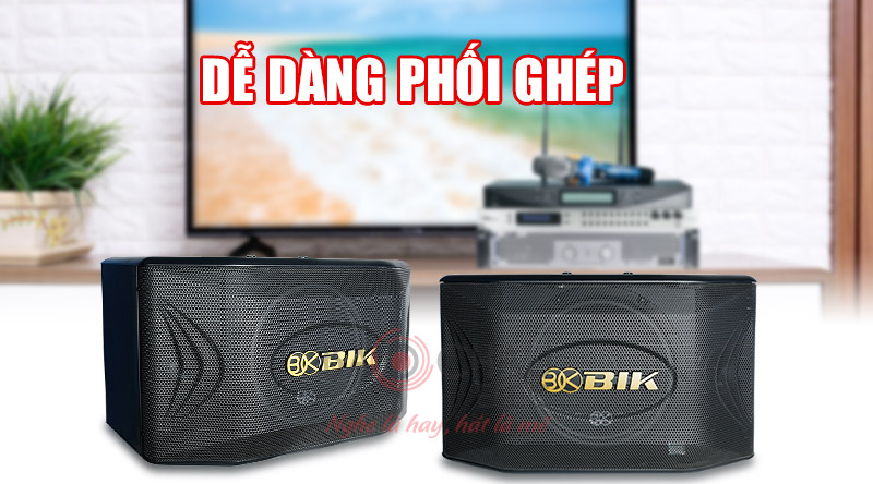 Cặp loa karaoke BIK BQ-S63 thiết kế nằm ngang, dễ dàng treo tường