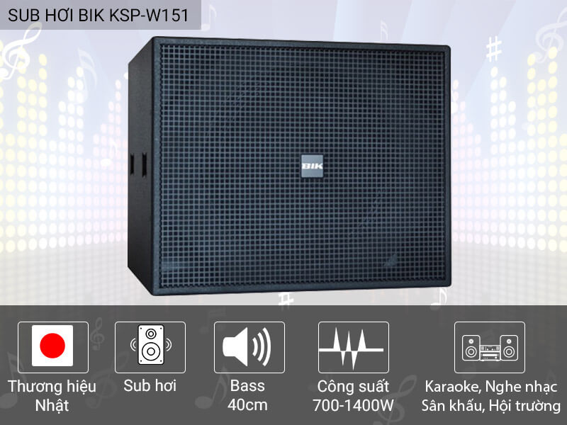 Loa sub hơi BIK KSP-W151 (bass 40cm)