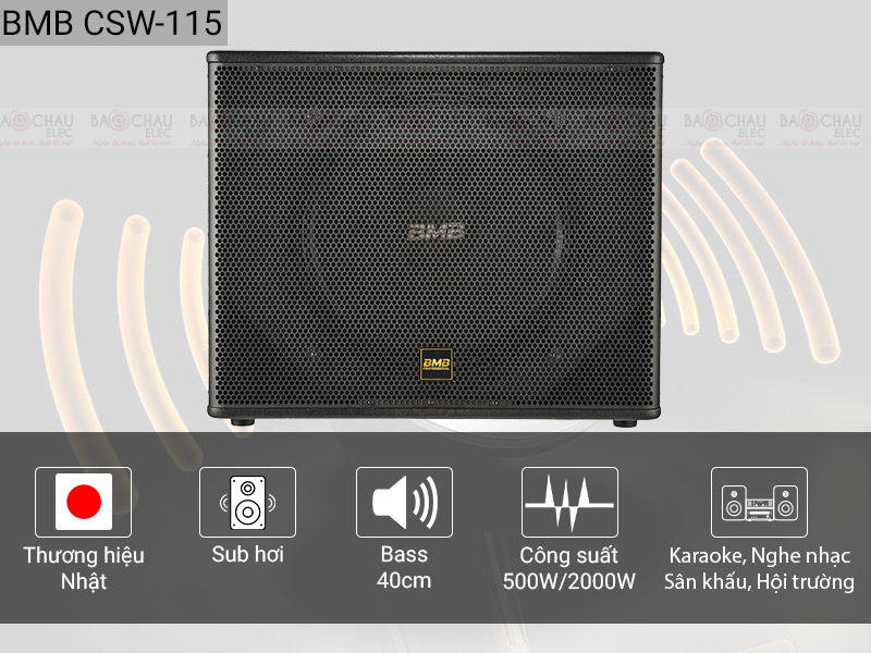 Loa sub hơi Bass 40cm BMB CSW-115 (500W/2000W)