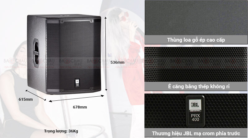 Loa Sub JBL PRX 418S cứng cáp, khỏe khoắn