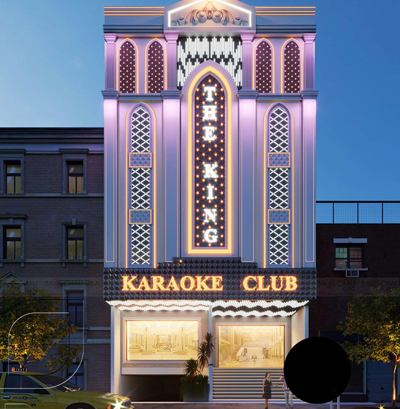 Mẫu thiết kế mặt tiền quán karaoke 02 đẹp nhất 2020