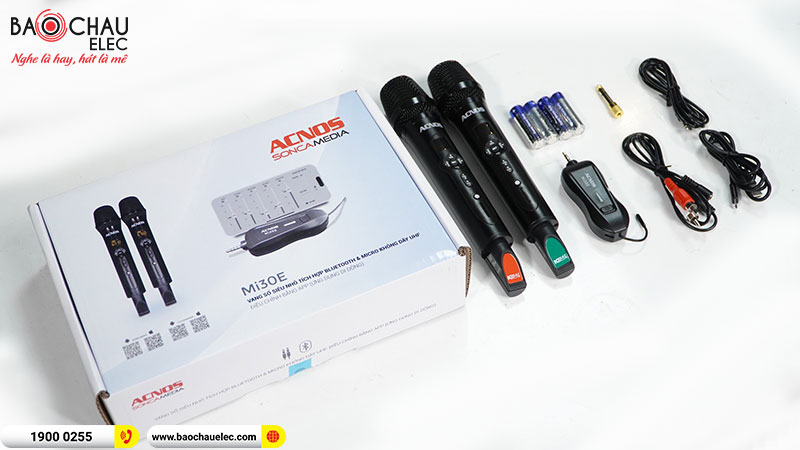 Acnos Mi30E: Micro liền Vang số nhỏ nhất thế giới tích hợp bluetooth, chỉnh app, dùng cho tất cả loại loa