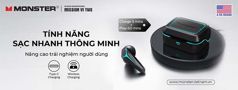 Tai nghe True Wireless Monster Mission V1