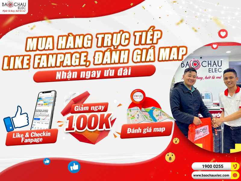 Chương trình: MUA HÀNG TRỰC TIẾP - LIKE FANPAGE, ĐÁNH GIÁ MAP NHẬN NGAY ƯU ĐÃI 100K