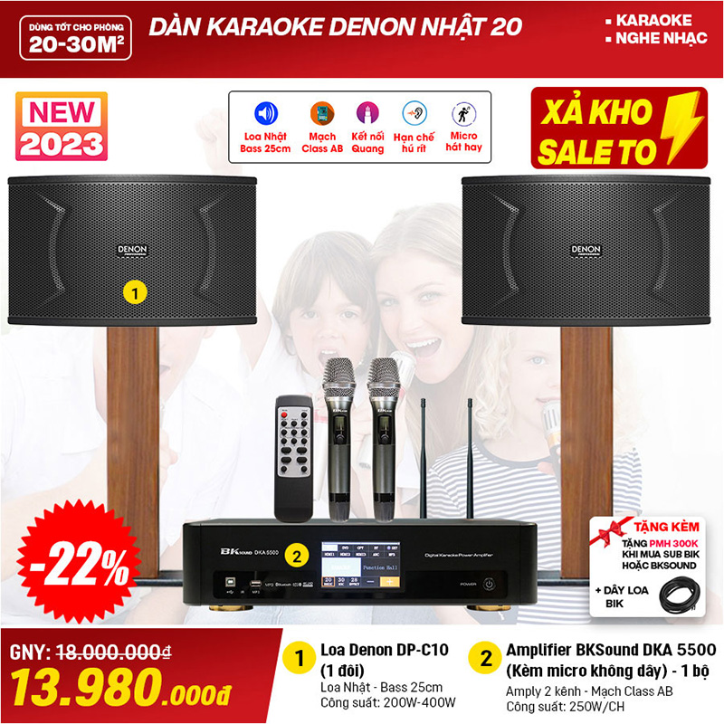 Dàn karaoke Denon Nhật 20 (Denon DP C10, BKSound DKA 5500)