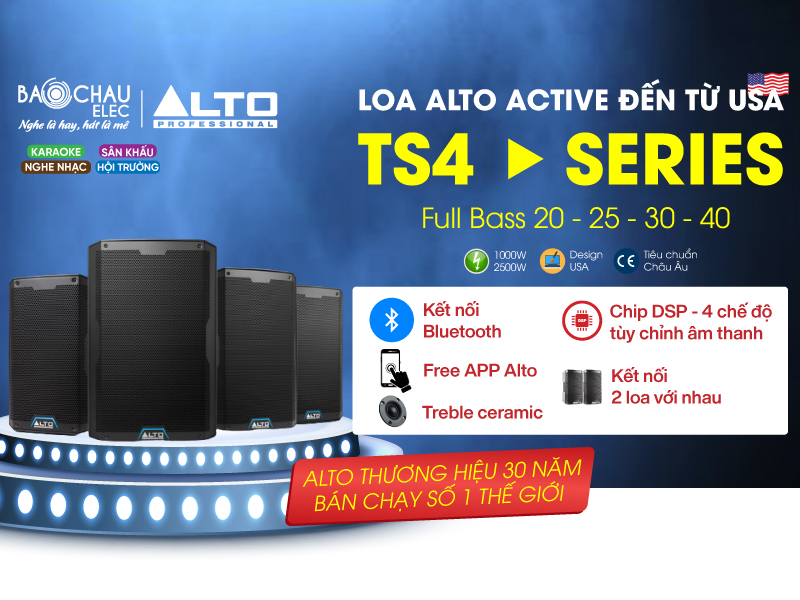 Đột phá mới từ dòng loa Alto Active TS4, Nhiều tính năng hiện đại hơn dòng TS3 series