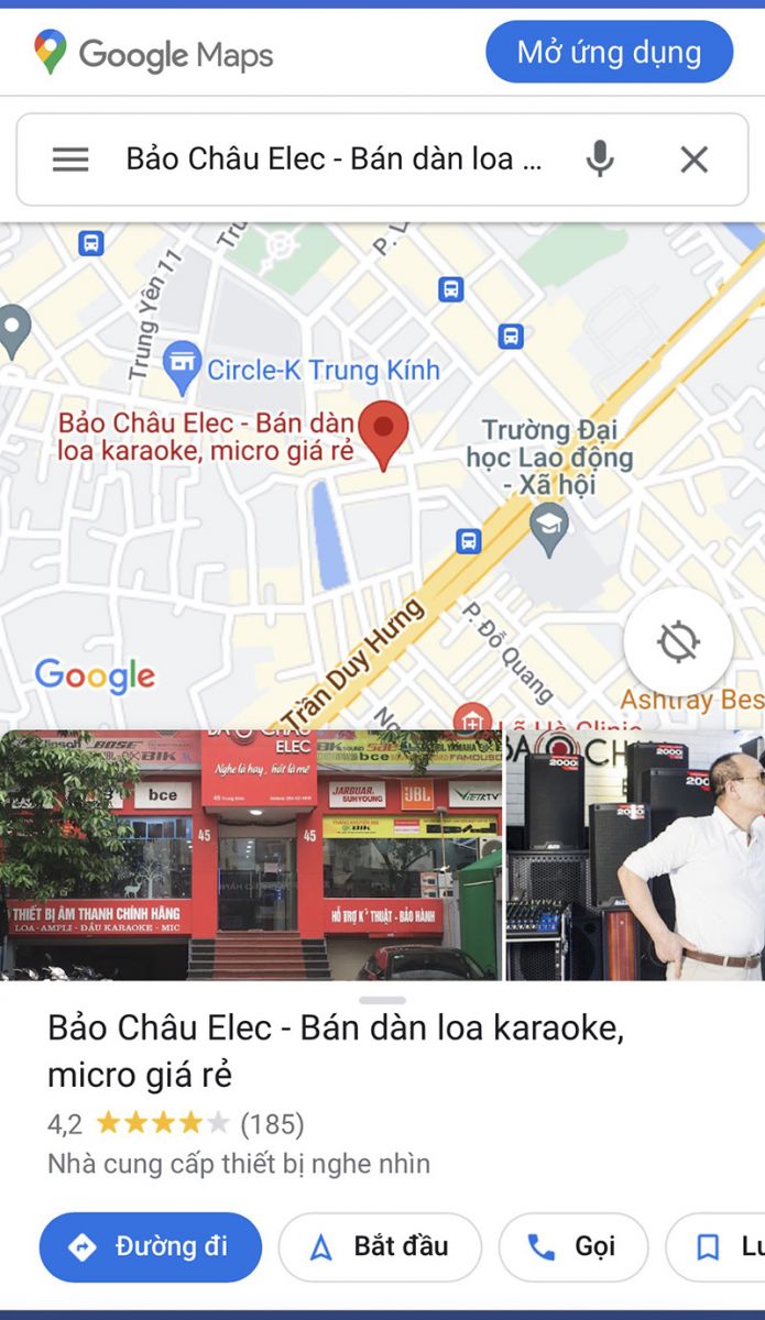 Vào Google Map showroom bạn vừa mua hàng