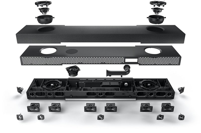 Porsche Design PDB90 - Soundbar cao cấp, sở hữu đến 16 driver, cấu hình surround atmos 5.1.2 