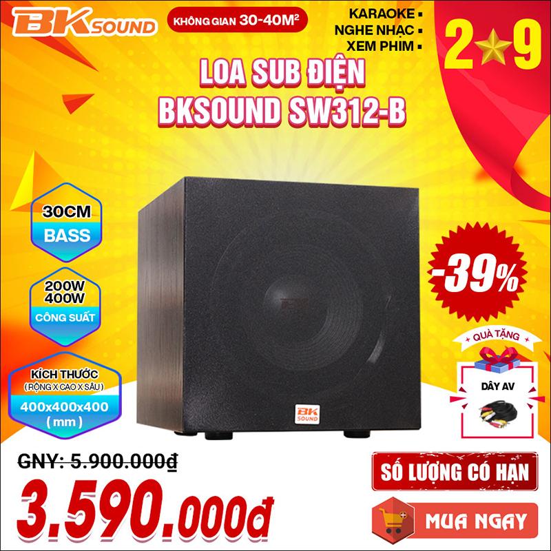 Loa sub điện Bksound SW312B (bass 30)
