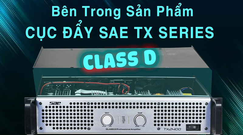 Cục đẩy công suất SAE TX2400 2 kênh, Class D