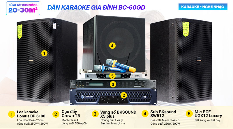 Dàn karaoke gia đình BC-60GD