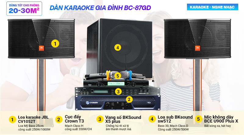 dàn karaoke gia đình BC-87GD