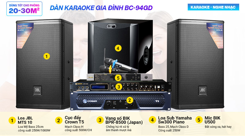 Dàn karaoke gia đình BC-94GD (New 2021)