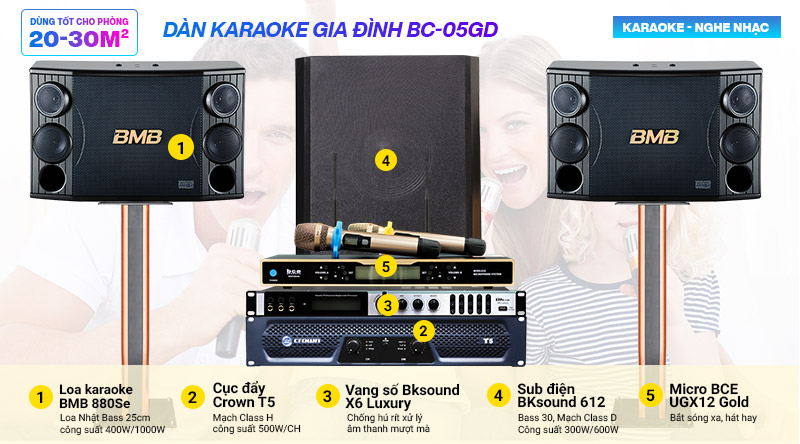 Dàn karaoke gia đình cao cấp BC-05GD