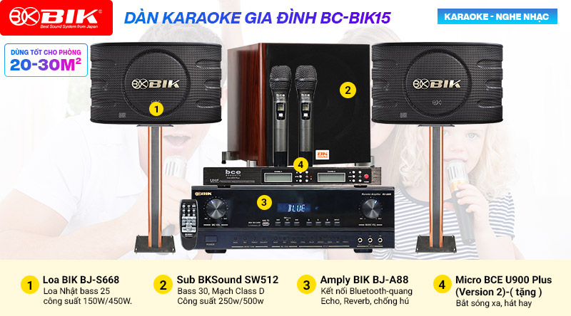 Dàn karaoke gia đình BIK15