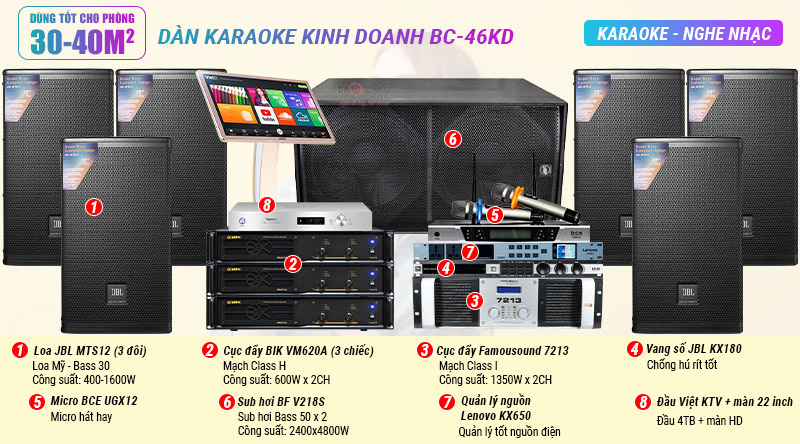 Dàn karaoke kinh doanh BC-46KD