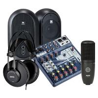 Combo thu âm Mixer Soundcraft Notepad 8 - Loa JBL One Series 104 - Micro AKG P120 - Headphone AKG K52