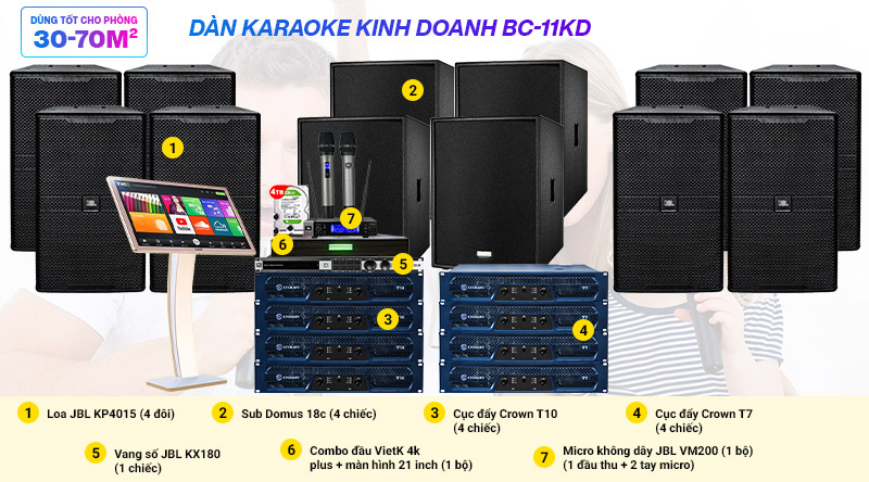 Dàn karaoke kinh doanh BC-11KD (70m2 VIP)