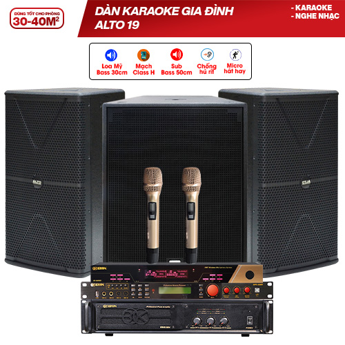 Dàn karaoke gia đình Alto 19 (Alto AT2000 II, BIK VM830A, BIK BPR 5600, Alto SX Sub18+, BIK BJ U600)